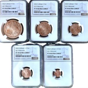 2022 Gold Proof Memorial Sovereign Five Coin Set, NGC Graded PF70 Ultra Cameo