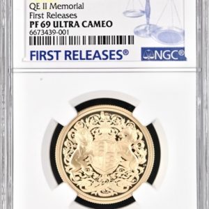 2022 Gold Proof Double Sovereign (Two Pounds, £2) Memorial, NGC Graded PF69 UCAM First Releases