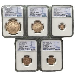 2022 Gold Proof Memorial Sovereign Five Coin Set, NGC Graded PF70 Ultra Cameo First Releases