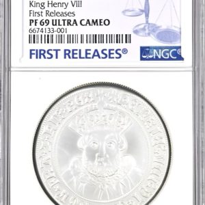 2023 Henry VIII , Silver Proof £5 - British Monarchs - Two Ounce Coin - NGC Graded PF69 UCAM