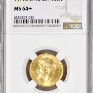 1917 Gold Sovereign, Canada Mint, NGC Graded MS64+