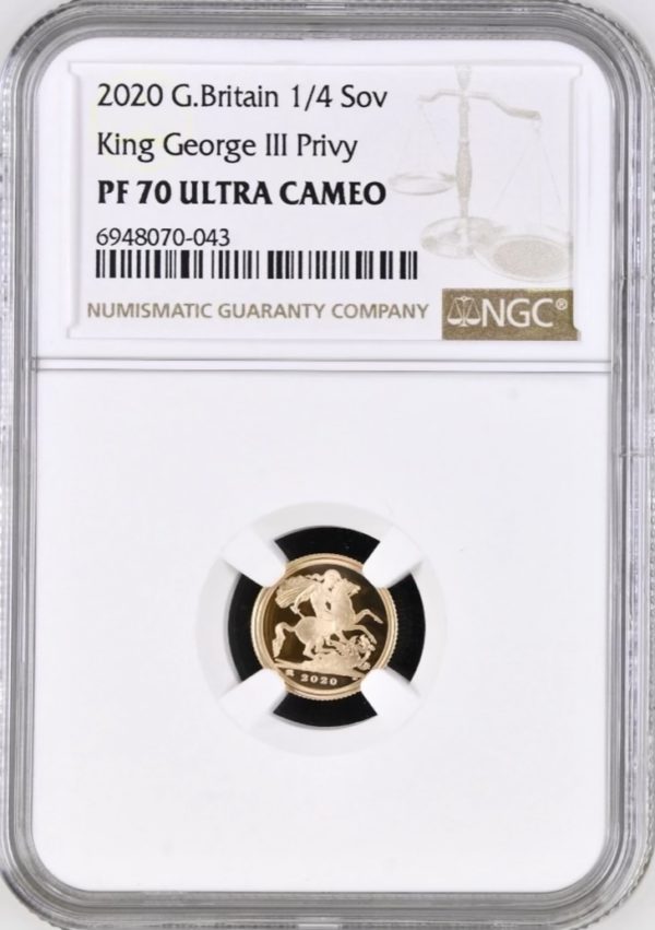 2018 Gold Proof Quarter Sovereign (1/4Sov), NGC Graded PF70 Ultra Cameo