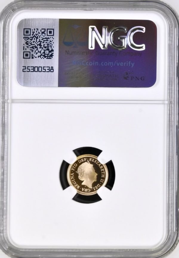 2018 Gold Proof Quarter Sovereign (1/4Sov), NGC Graded PF70 Ultra Cameo - Image 2