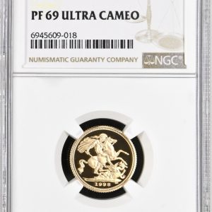 1998 Gold Proof Half Sovereign, NGC PF69 Ultra Cameo.