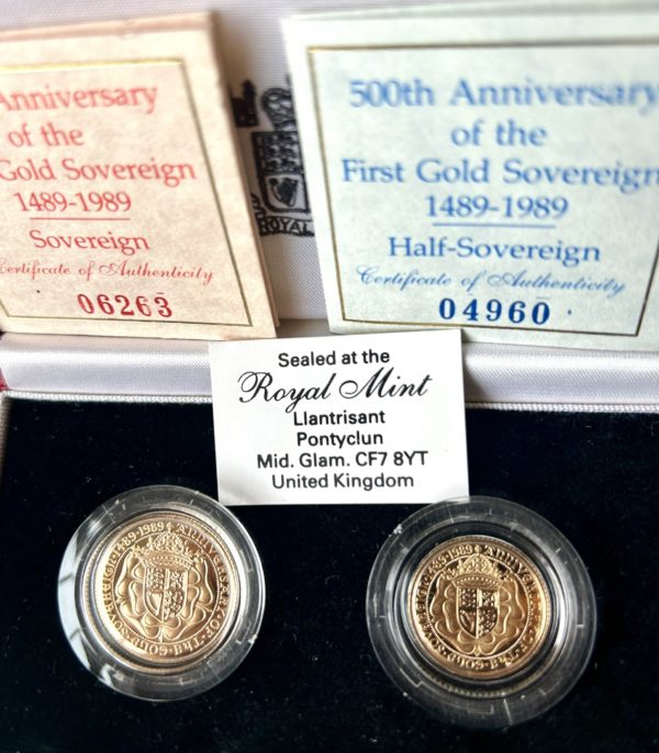 1989 Gold Proof Sovereign Set, 500th Anniversary of the Tudor Rose. - Image 3