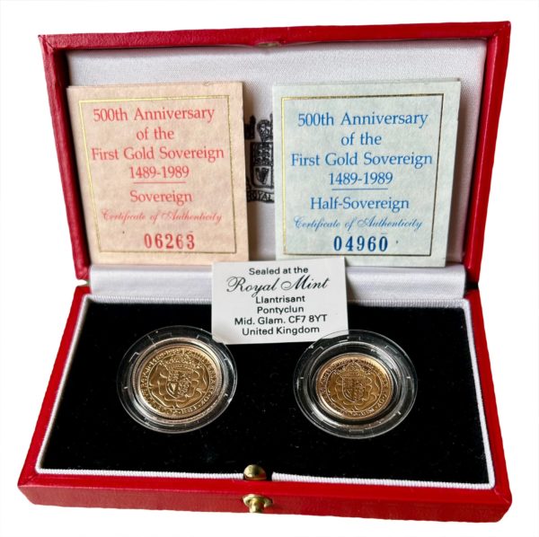 1989 Gold Proof Sovereign Set, 500th Anniversary of the Tudor Rose.