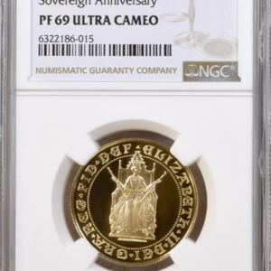 1989 Gold Proof Double Sovereign (£2), NGC Graded PF69 Ultra Cameo. Tudor Rose 500th Anniversary.