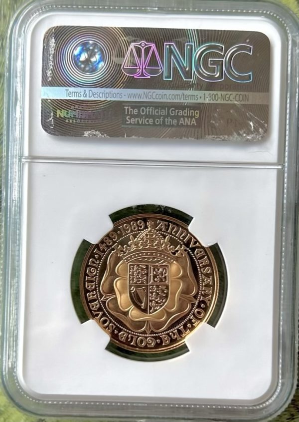 1989 Gold Proof Double Sovereign (£2), NGC Graded PF69 Ultra Cameo. Tudor Rose 500th Anniversary. - Image 2