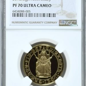1989 Gold Proof Double Sovereign (£2), NGC Graded PF70 Ultra Cameo. Tudor Rose 500th Anniversary.