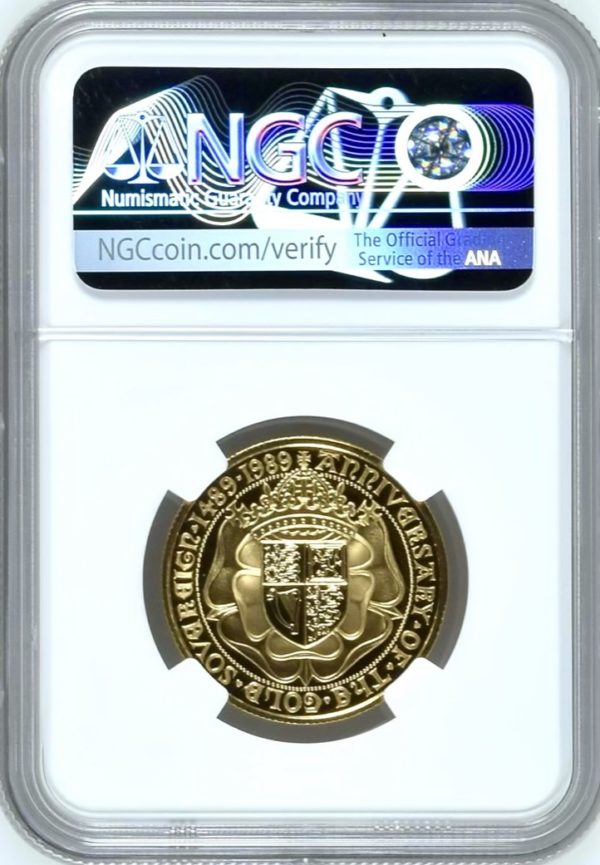 1989 Gold Proof Double Sovereign (£2), NGC Graded PF70 Ultra Cameo. Tudor Rose 500th Anniversary. - Image 2