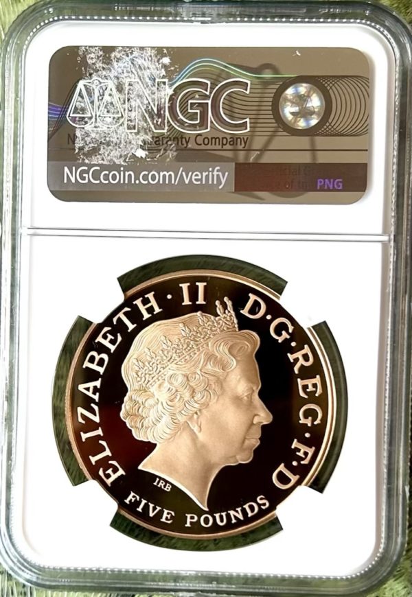 2006 Gold Proof Five Pound Crown, (£5) Queen Elizabeth II 80TH Birthday NGC Graded PF70 Ultra Cameo - Image 3