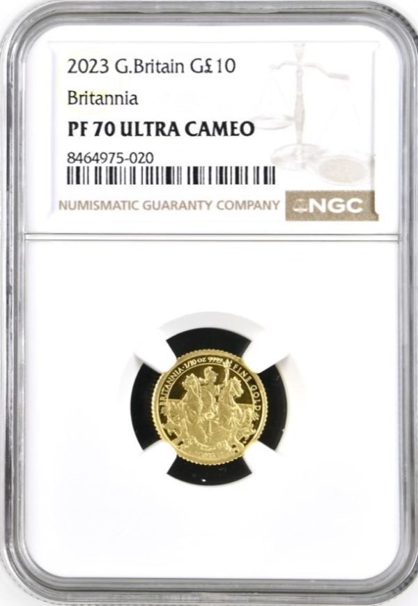 2023 Britannia Gold Proof Ten Pound (£10) NGC Graded PF70 Ultra Cameo