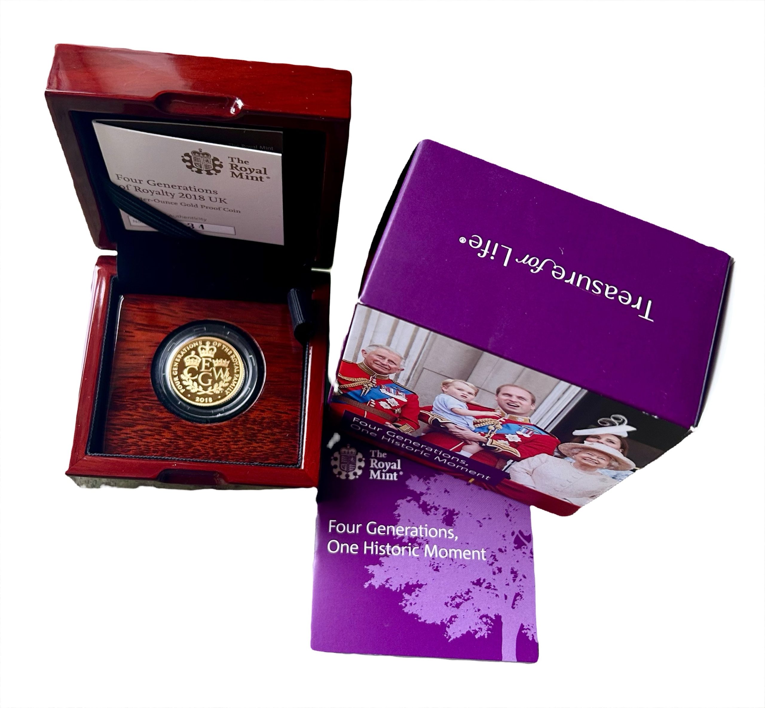 2018 Gold Proof £25 Four Generations Of Royalty