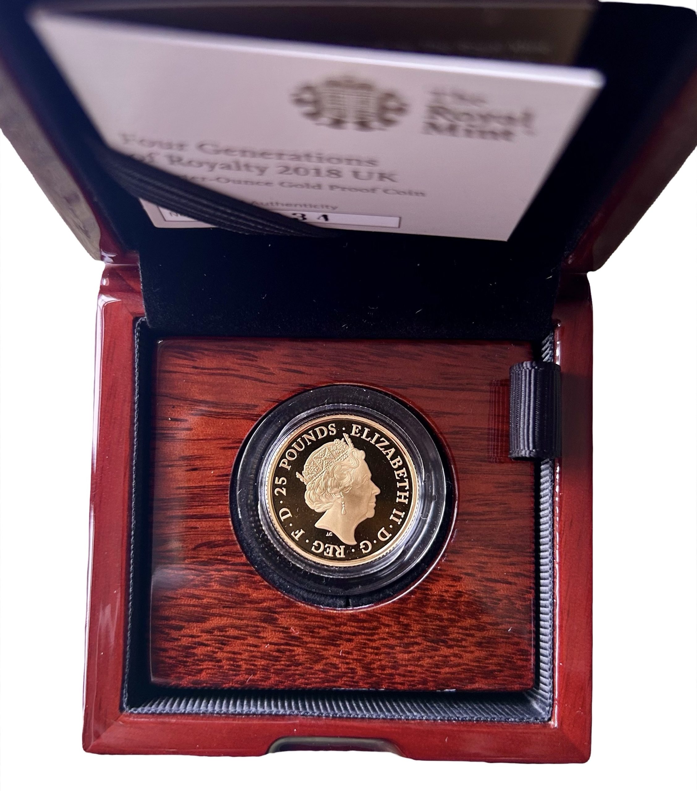 2018 Gold Proof £25 Four Generations Of Royalty - Image 3