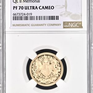 2022 Gold Proof Sovereign, Queen Elizabeth II Memorial, King Charles III portrait. NGC Graded PF70 Ultra Cameo