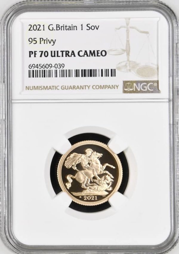 2021 Gold Proof Sovereign NGC Top Grade PF70 Ultra Cameo