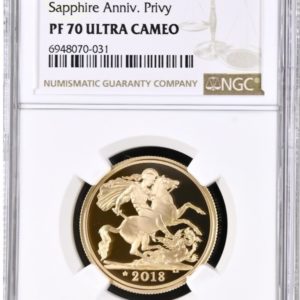2018 Gold Proof Double Sovereign (£2), NGC Graded PF70 Ultra Cameo