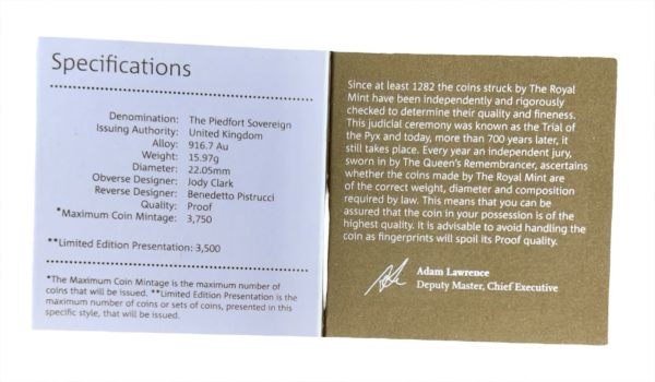 2017 Gold Proof Piedfort Sovereign, Pistrucci 200th Anniversary design. - Image 4