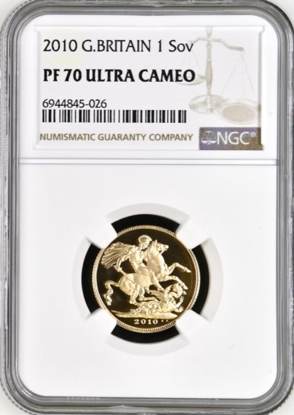 2010 Gold Proof Sovereign NGC Graded PF70 Ultra Cameo