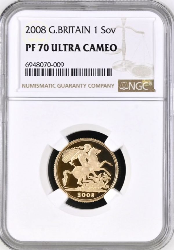 2008 Gold Proof Sovereign, NGC PF70 Ultra Cameo