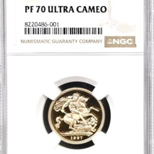 1997 Gold Proof Sovereign NGC Graded PF70 Ultra Cameo.