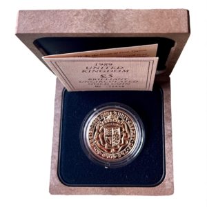 1989 Gold Five Pounds Sovereign (£5) Tudor Rose.