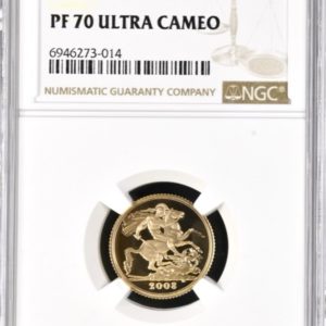 2008 Gold Proof Half Sovereign (1/2) NGC PF70 Ultra Cameo