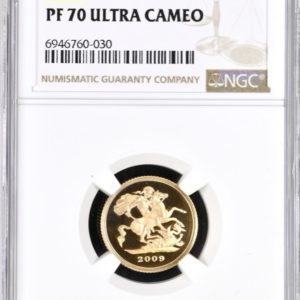 2009 Gold Proof Half Sovereign, NGC Graded PF70 Ultra Cameo