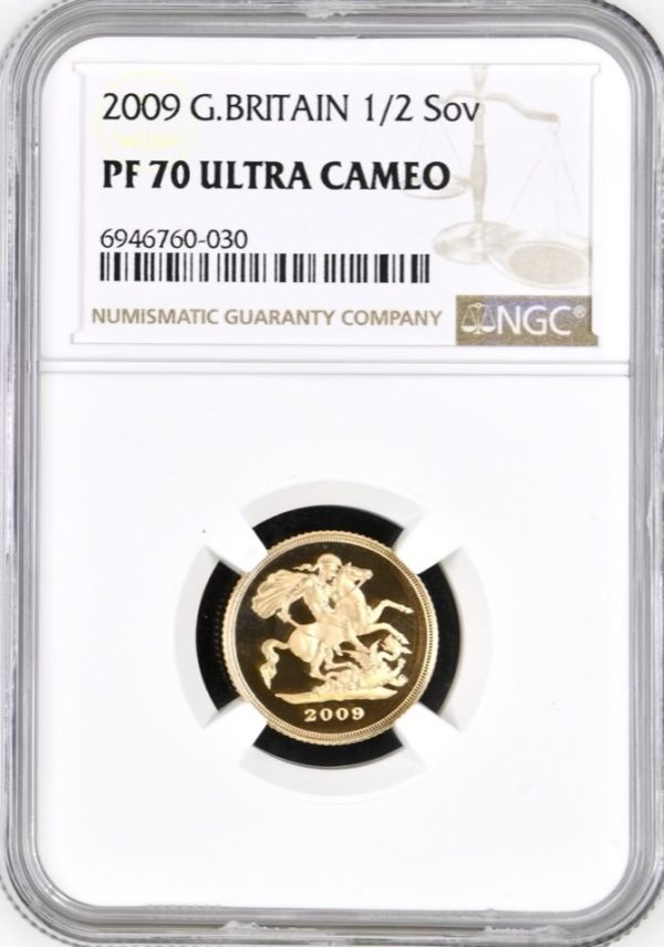 2009 Gold Proof Half Sovereign, NGC Graded PF70 Ultra Cameo