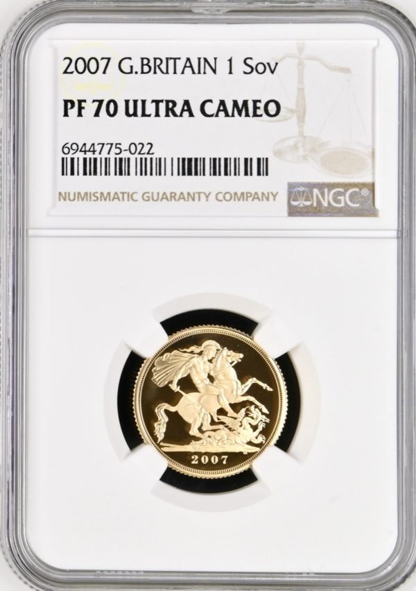 2007 Gold Proof Sovereign NGC PF70 Ultra Cameo