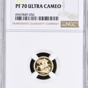 2011 Gold Proof Quarter Sovereign, NGC Graded PF70 Ultra Cameo
