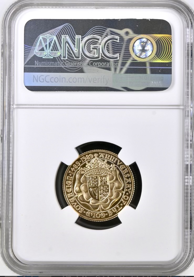 1989 Gold Proof Sovereign, NGC Graded PF69 Ultra Cameo, Tudor Rose - Image 3