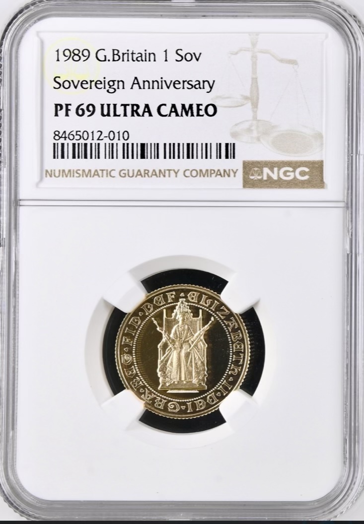 1989 Gold Proof Sovereign, NGC Graded PF69 Ultra Cameo, Tudor Rose