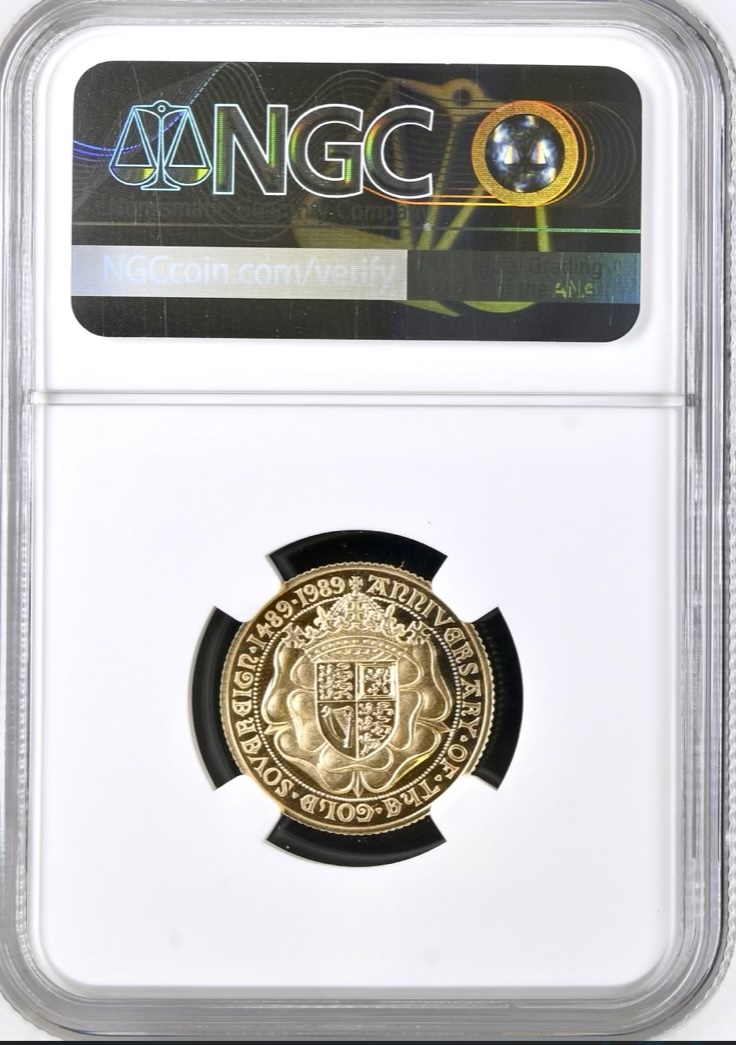 1989 Gold Proof Sovereign, NGC Graded PF69 Ultra Cameo, Tudor Rose - Image 2