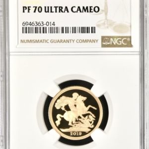 2019 Gold Proof Sovereign, NGC Graded PF70 Ultra Cameo