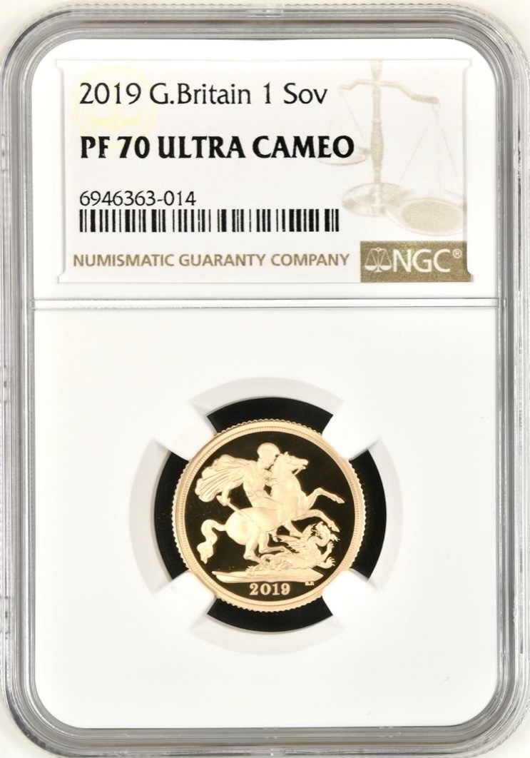 2019 Gold Proof Sovereign, NGC Graded PF70 Ultra Cameo