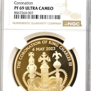 2023 King Charles Coronation Gold Proof £5 Crown NGC Graded PF69 Ultra Cameo