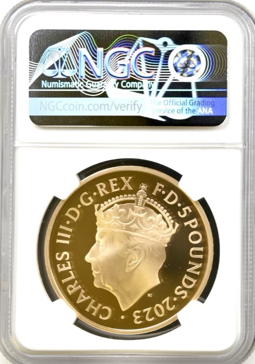 2023 King Charles Coronation Gold Proof £5 Crown NGC Graded PF69 Ultra Cameo - Image 2