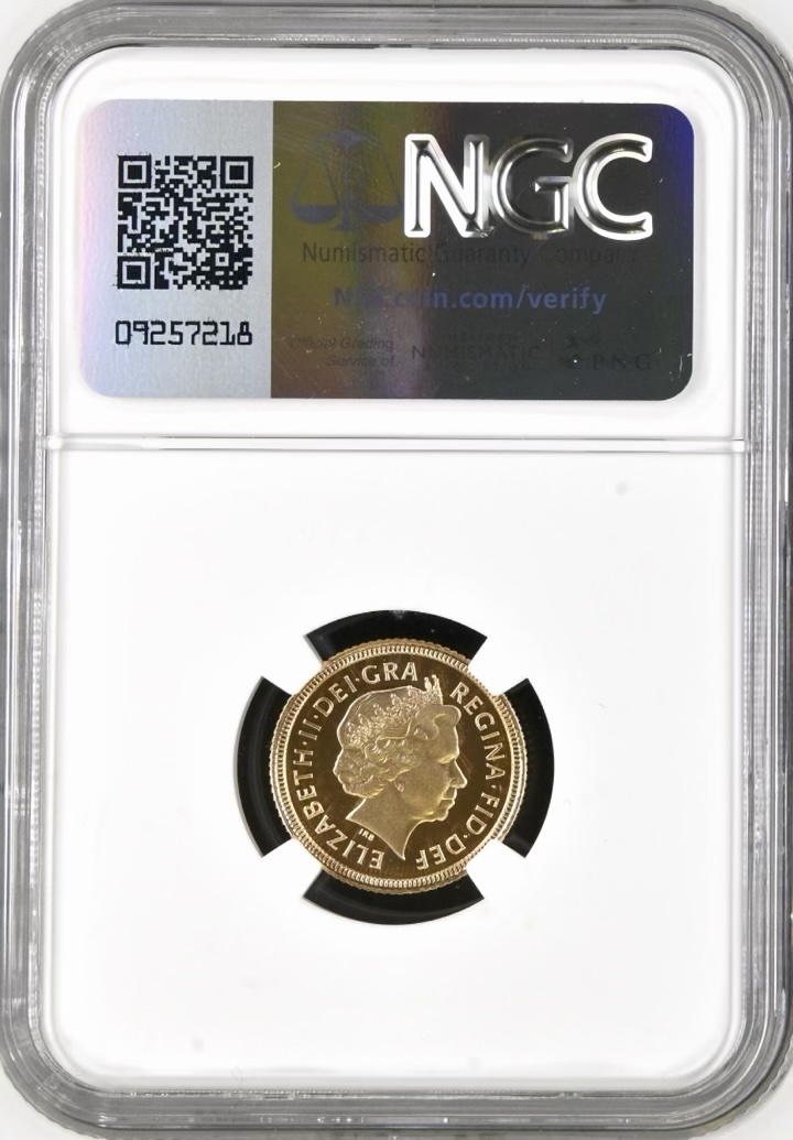 1999 Gold Proof Half Sovereign, NGC Graded PF69 Ultra Cameo. - Image 2