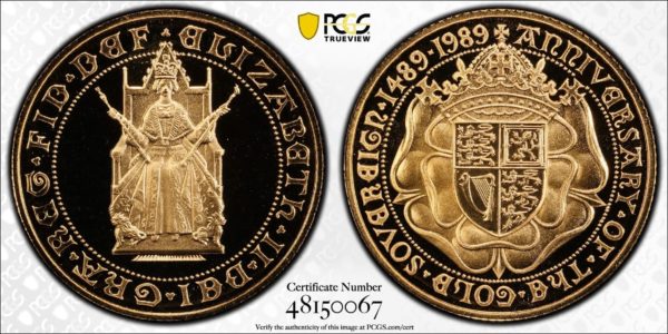 1989 Gold Proof Sovereign, PCGS Graded PR70 Deep Cameo. Tudor Rose Design. - Image 3