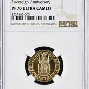 1989 Gold Proof Sovereign, NGC Graded PF70 Ultra Cameo. Tudor Rose Design.