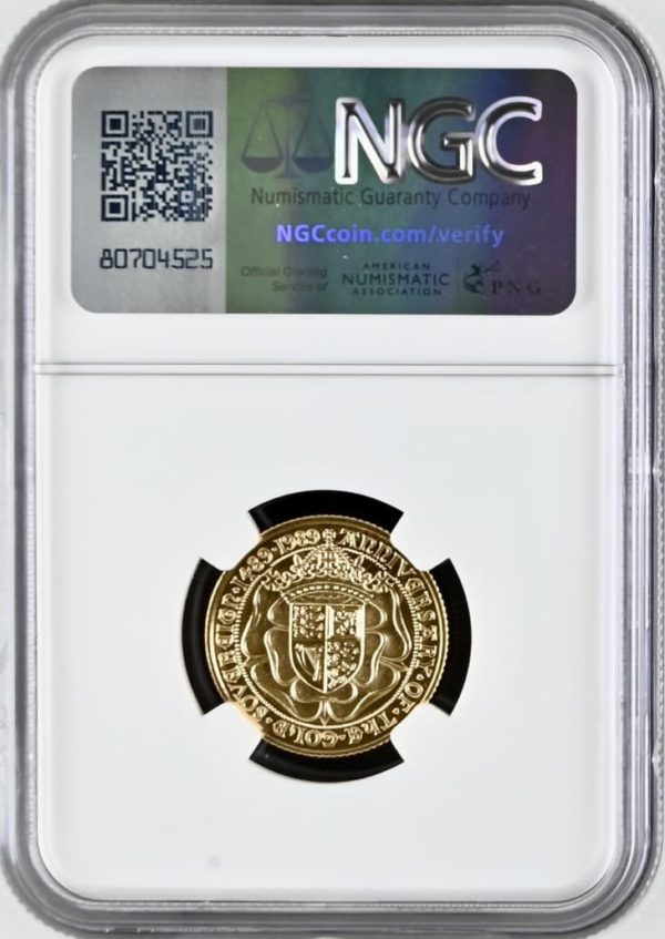 1989 Gold Proof Sovereign, NGC Graded PF70 Ultra Cameo. Tudor Rose Design. - Image 2