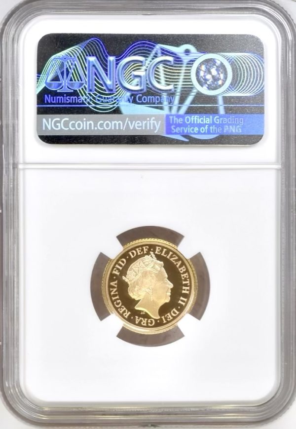 2022 Gold Proof Half Sovereign (1/2), Queen Elizabeth II Platinum Jubilee. NGC Graded PF70 Ultra Cameo - Image 2