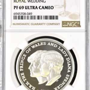 1981 Silver Proof 25P Royal Wedding Crown, NGC Graded PF69 Ultra Cameo