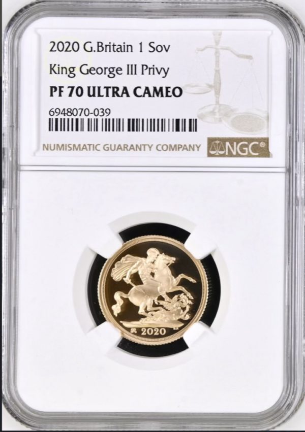 2020 Gold Proof Sovereign, NGC Graded PF70 Ultra Cameo