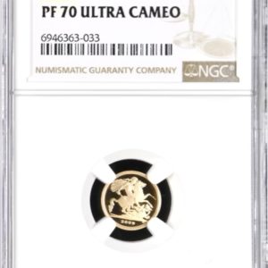 2009 Gold Proof Quarter Sovereign, NGC Graded PF70 Ultra Cameo