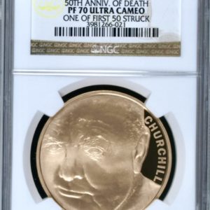 2015 Winston Churchill Gold Proof Five Pounds Crown (£5) NGC Graded PF Ultra Cameo