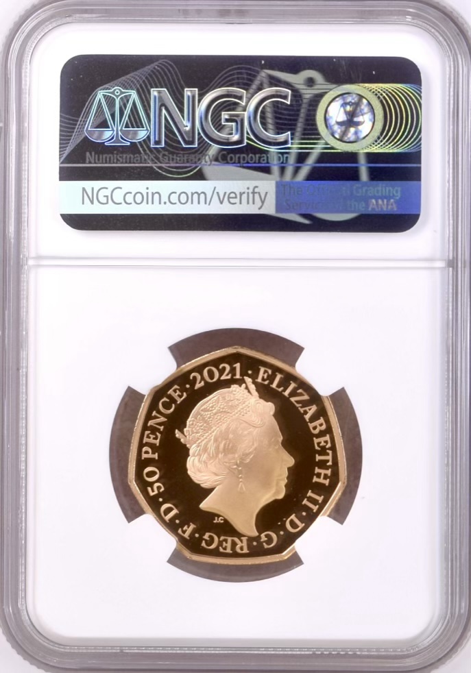 Team GB 2021 UK 50p Gold Proof Coin, Olympic Games Fifty Pence. NGC Graded PF69 Ultra Cameo. - Image 2