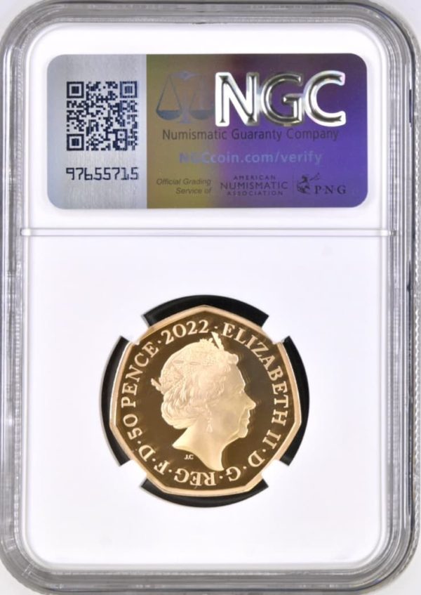 2022 Gold Proof Fifty Pence (50p), Commonwealth Games. NGC Graded PF70 Ultra Cameo - Image 2
