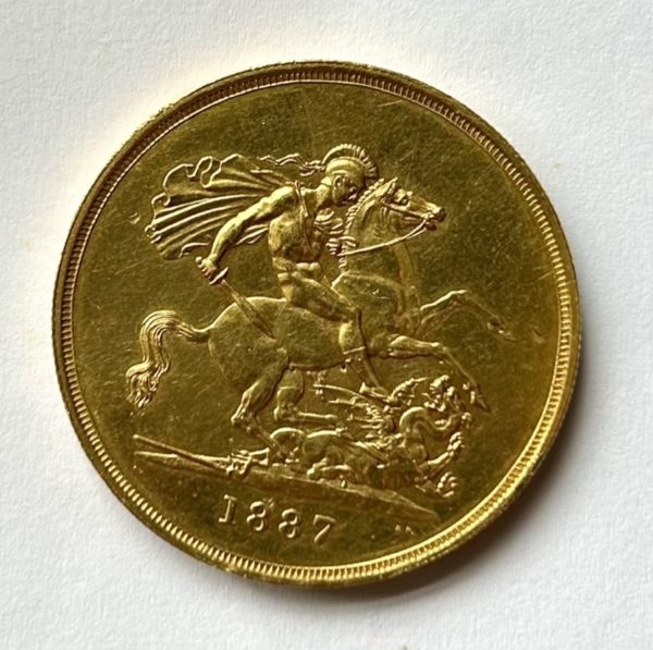 1887 Gold Five Sovereign (5 Pounds / £5) Queen Victoria - Image 4